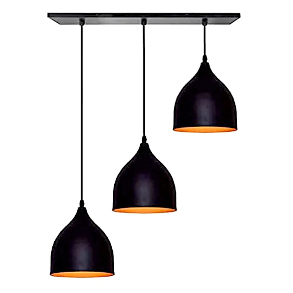 Matte Black Reverse Bowl Cluster Ceiling Light