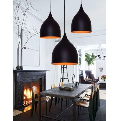 Matte Black Reverse Bowl Cluster Ceiling Light