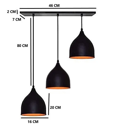 Matte Black Reverse Bowl Cluster Ceiling Light
