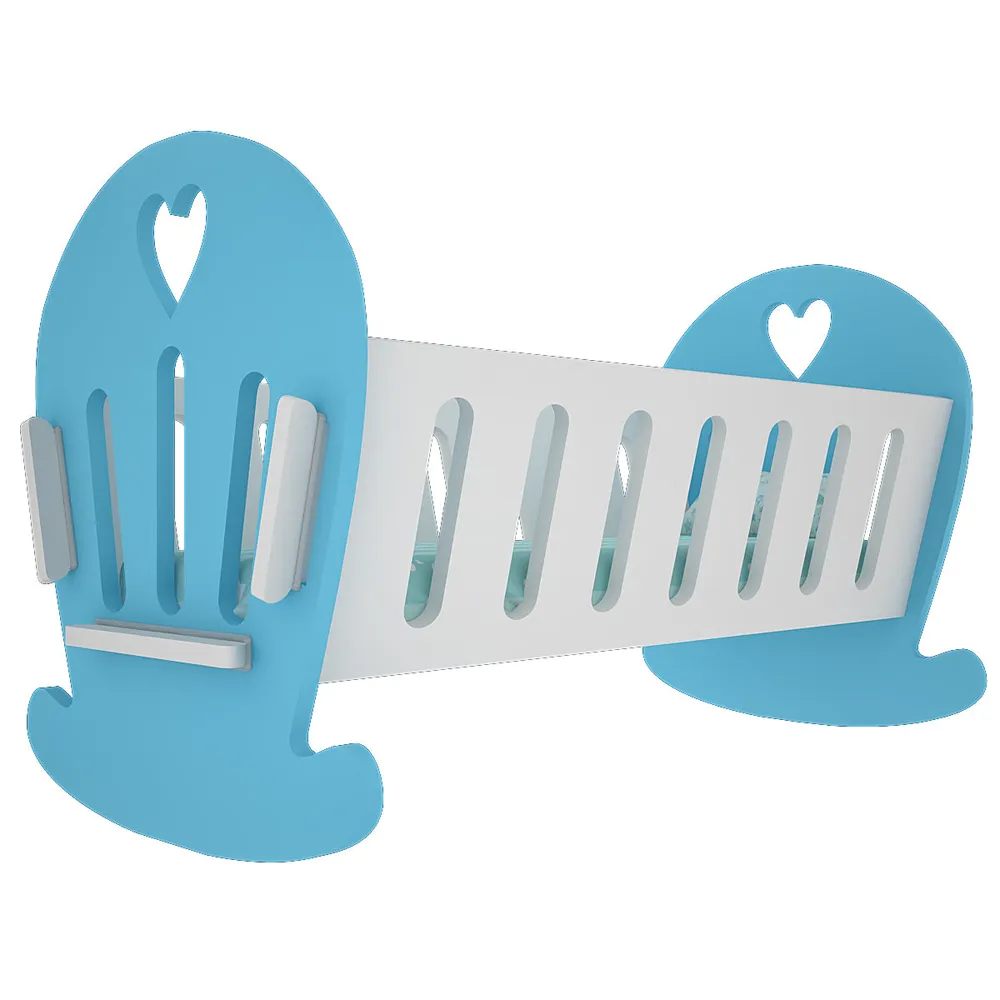 Matte-Finished Blue Termite-Proof Wood Swing Cradle