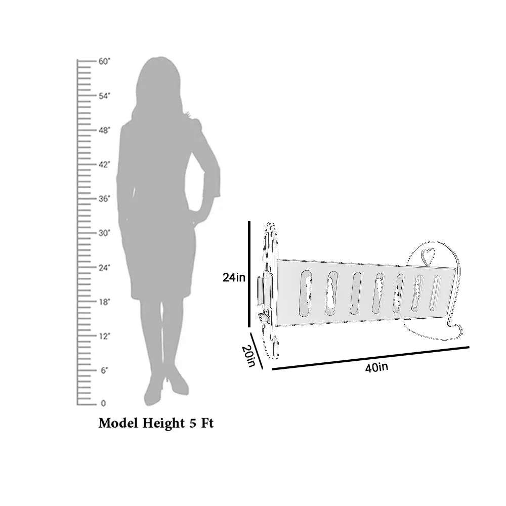 Matte-Finished Blue Termite-Proof Wood Swing Cradle