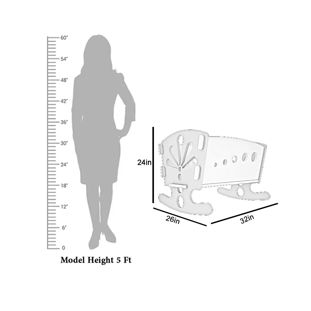 Matte-Finished Pink Termite-Proof Wooden Swing Cradle