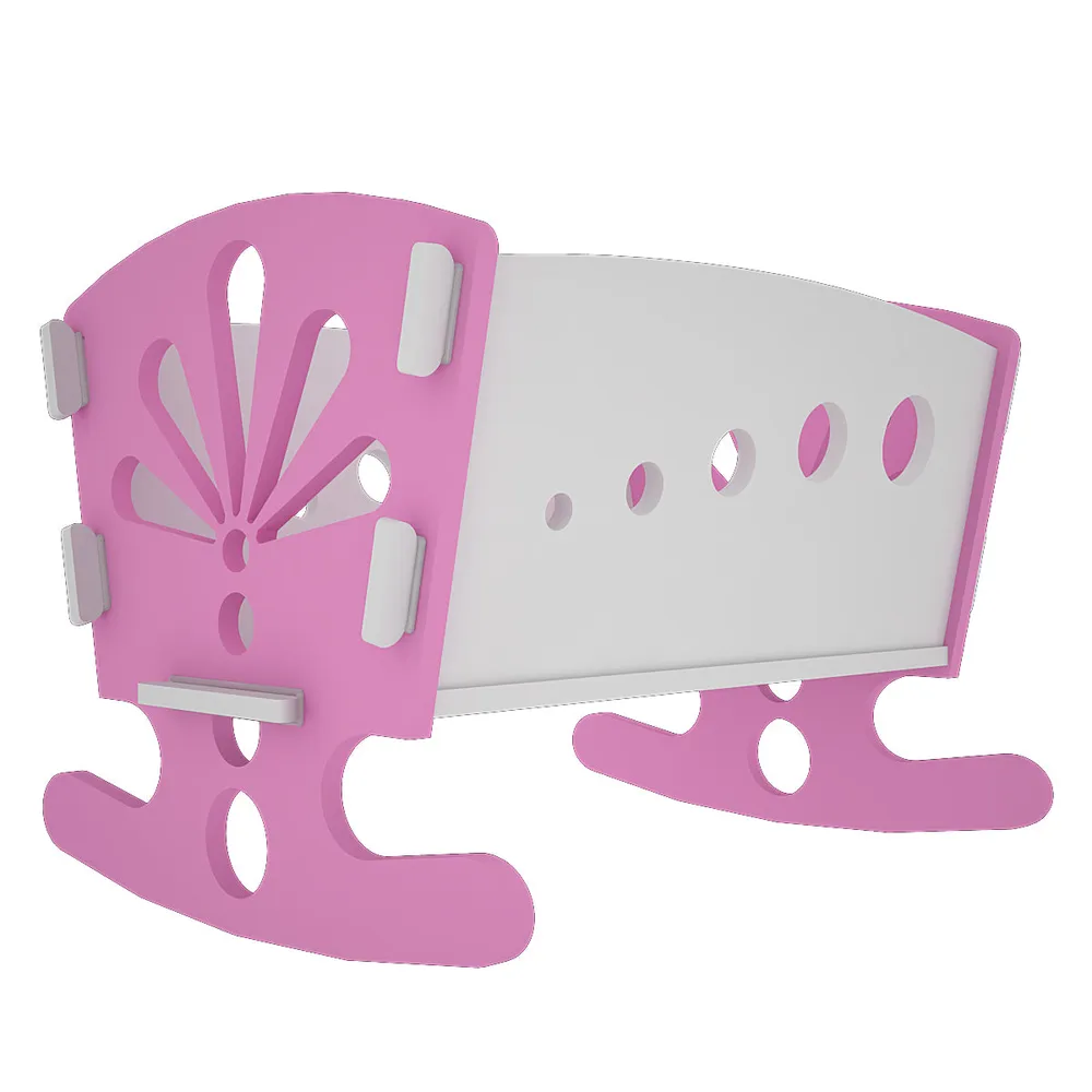 Matte-Finished Pink Termite-Proof Wooden Swing Cradle
