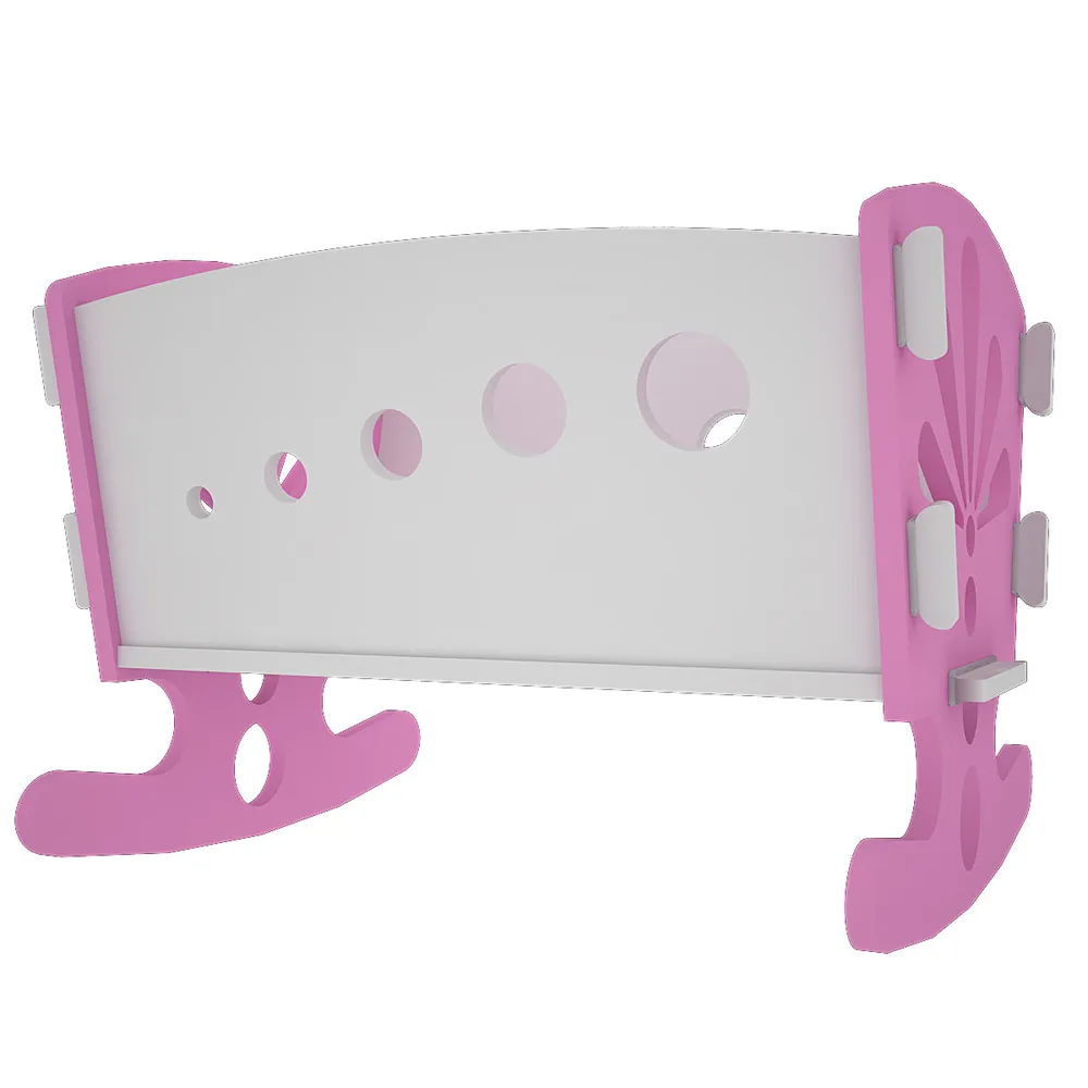 Matte-Finished Pink Termite-Proof Wooden Swing Cradle