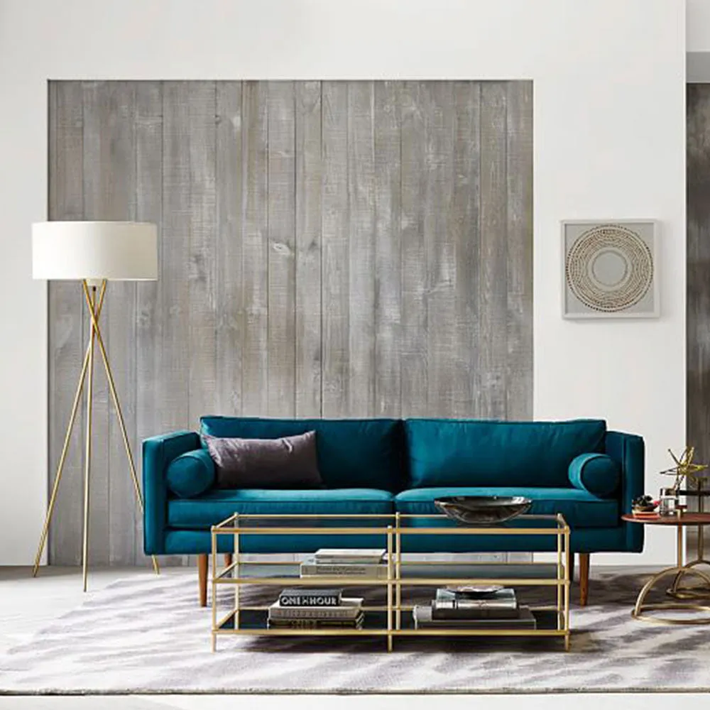 Matte Gold Tripod Stand Off White Shaded Floor Lamp