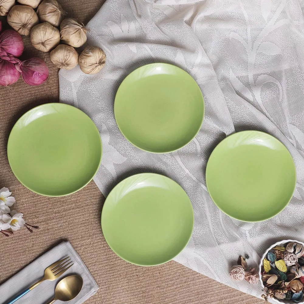 Matte Green Ceramic Side Plates Set Of 4