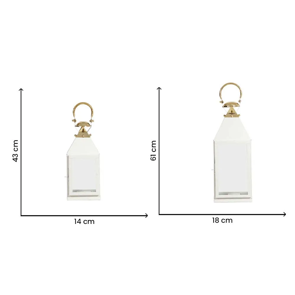 Matte White Duplet Candle Lantern