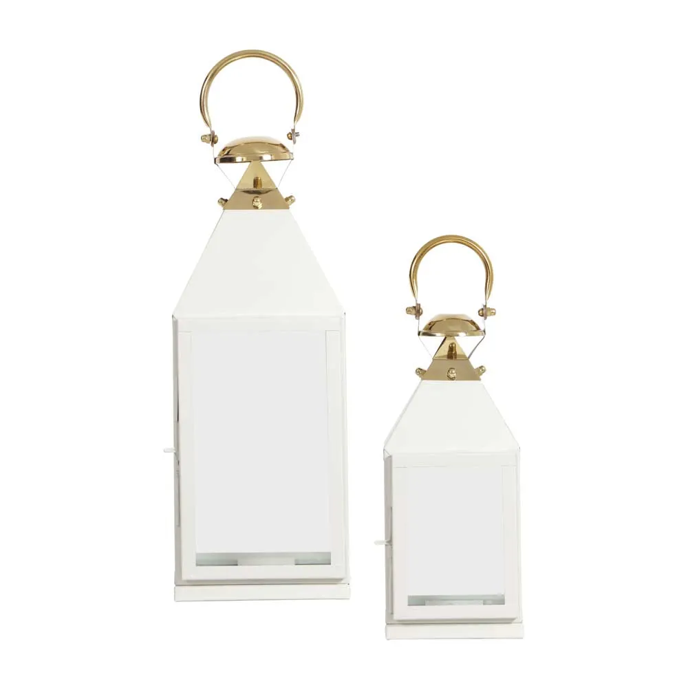 Matte White Duplet Candle Lantern