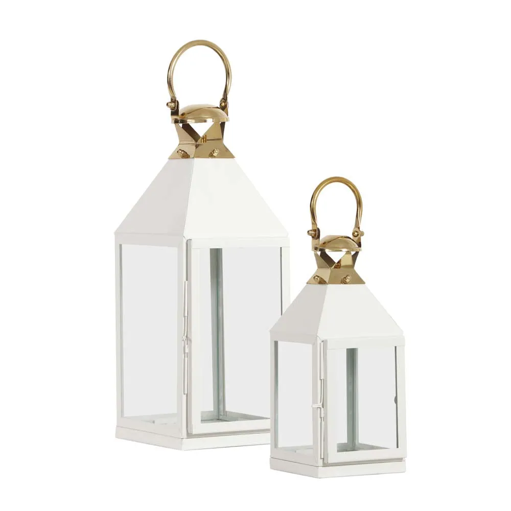 Matte White Duplet Candle Lantern