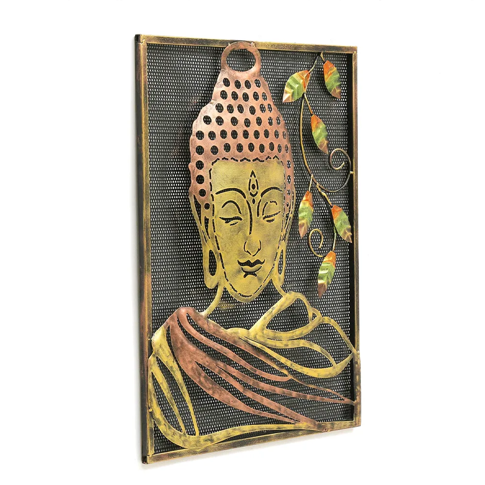Meditating Buddha Iron Frame Metal Wall Art
