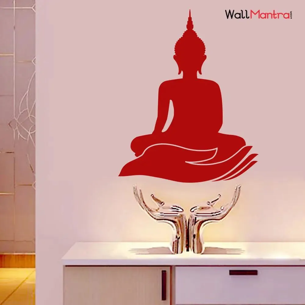 Meditating Buddha Silhouette Wall Sticker And Decal