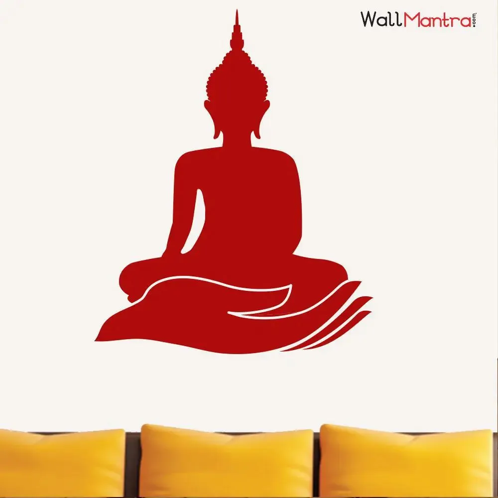 Meditating Buddha Silhouette Wall Sticker And Decal