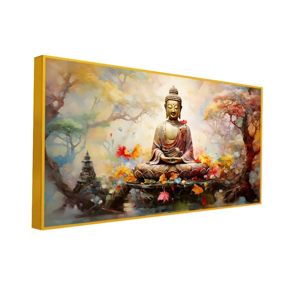 Meditative Bliss Amidst Majestic Scenery Canvas Paintings With Frame