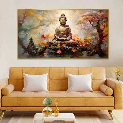 Meditative Bliss Amidst Majestic Scenery Canvas Paintings