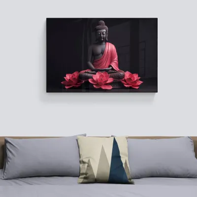 Meditative Grace Buddha Canvas Wall Painting