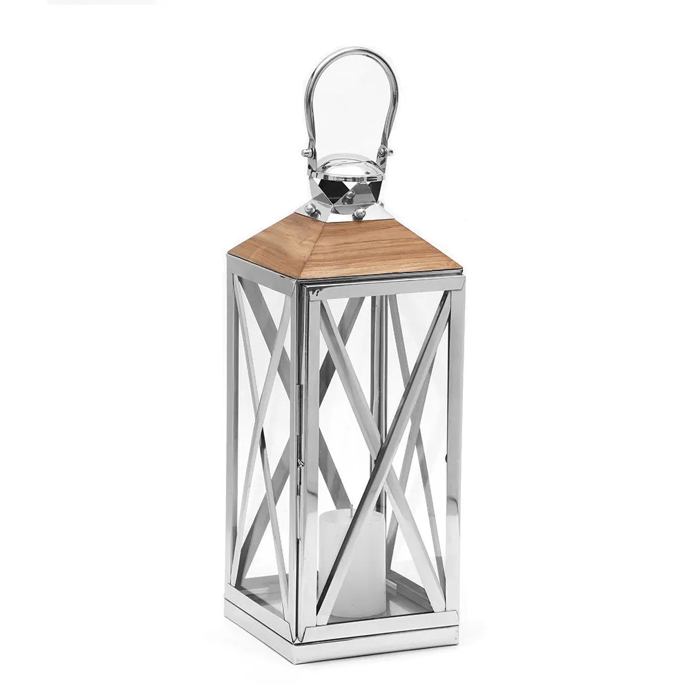 Medium Artistic Silver Lantern