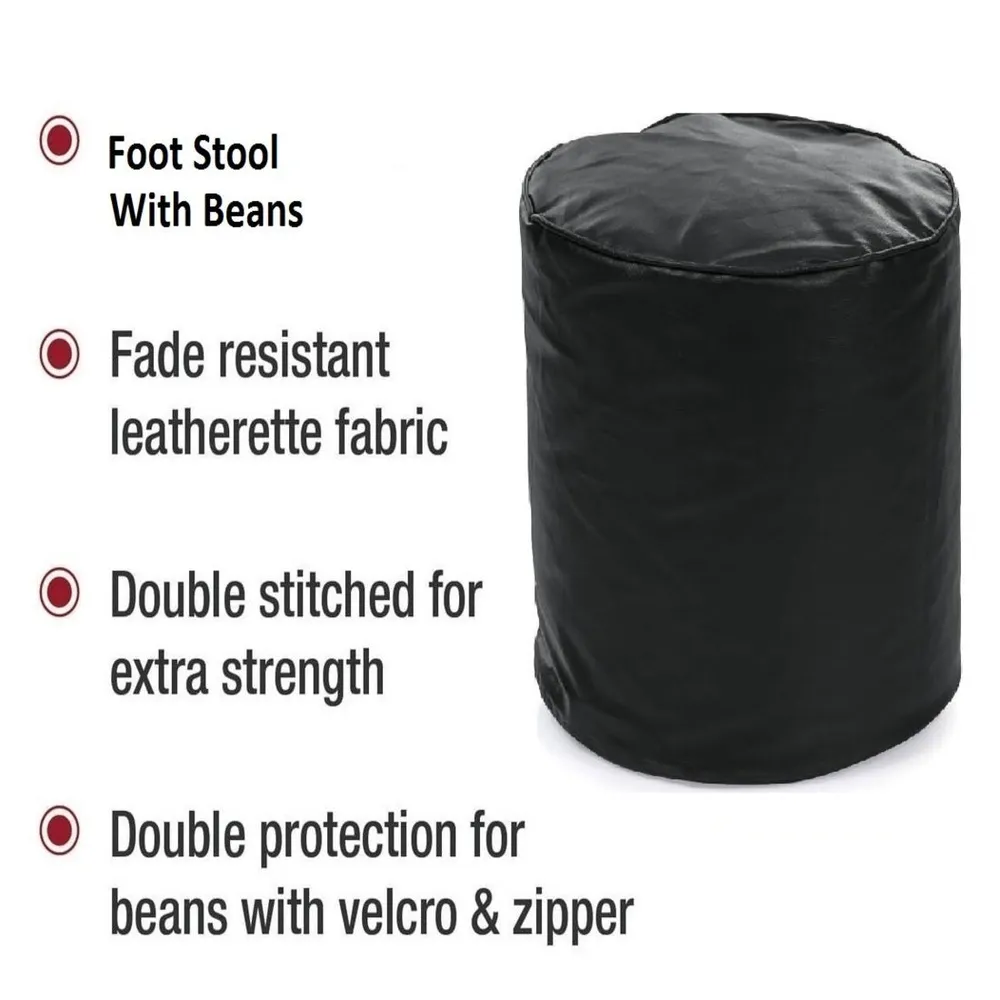 Medium Pouffe Plush Black Bean Bag Cover