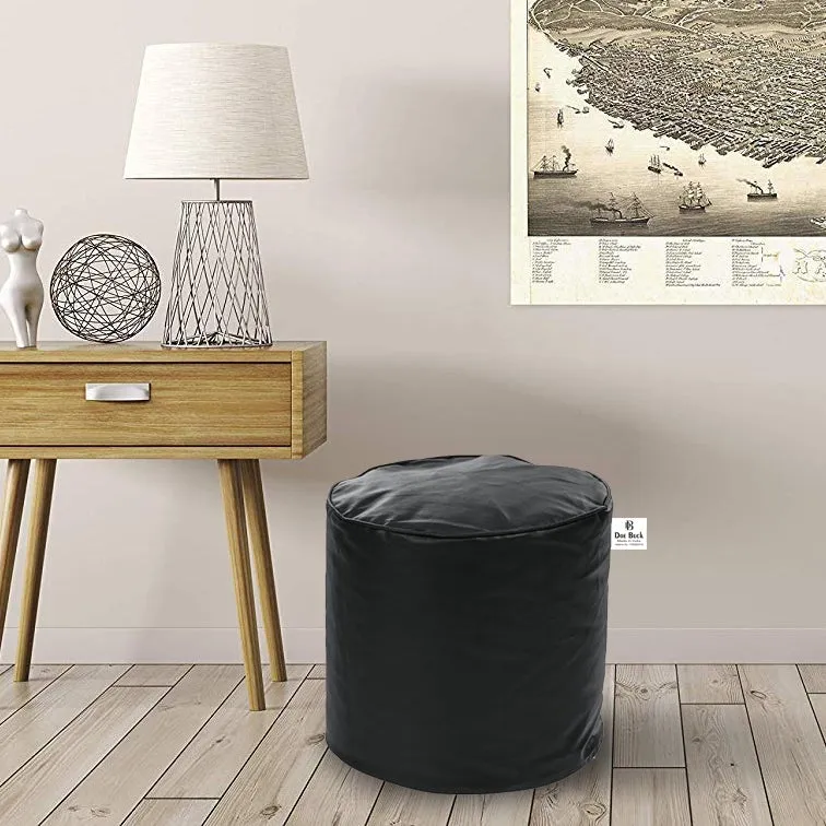 Medium Pouffe Plush Black Bean Bag Cover