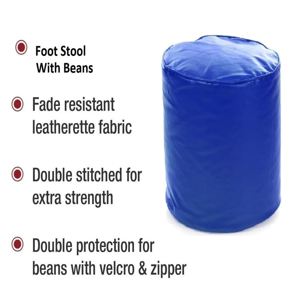 Medium Pouffe Plush Blue Bean Bag Cover