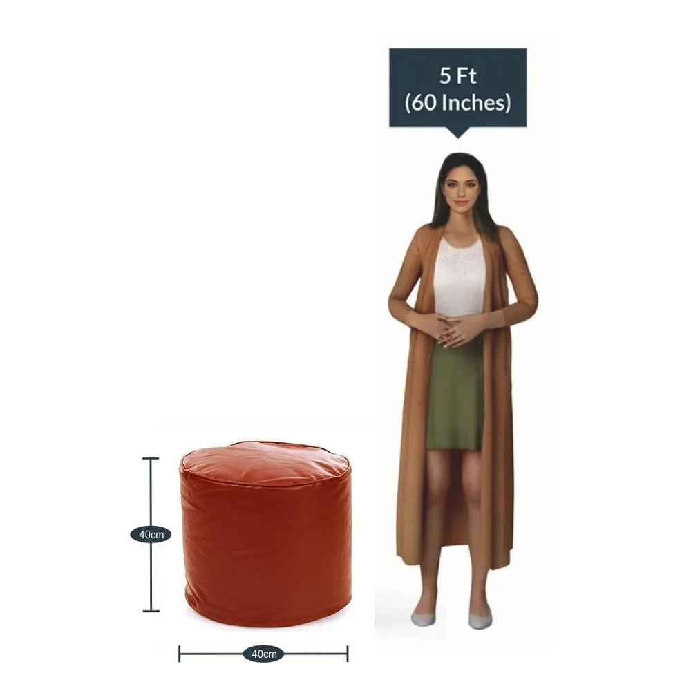 Medium Pouffe Plush Brown Tan Bean Bag Cover