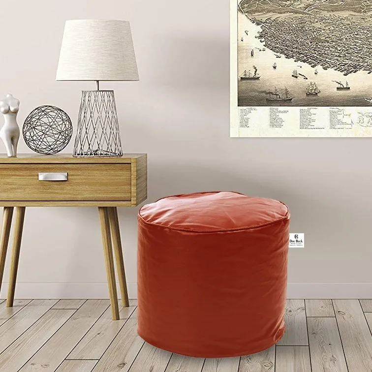 Medium Pouffe Plush Brown Tan Bean Bag Cover