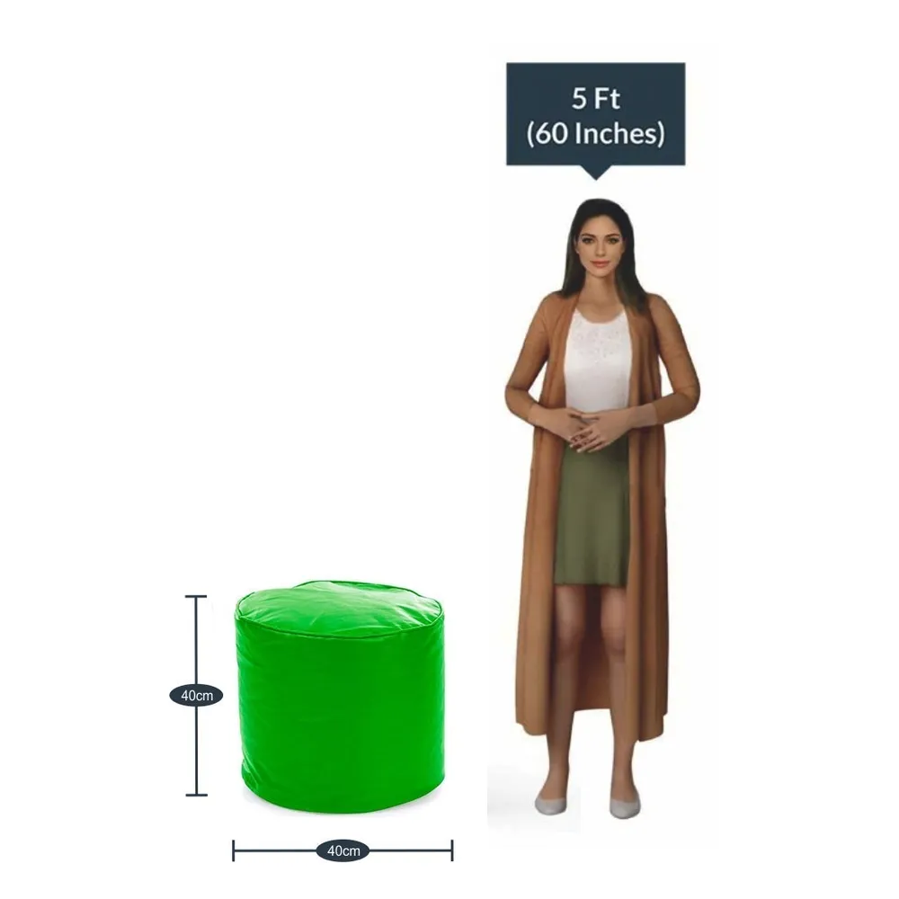 Medium Pouffe Plush Green Bean Bag Cover