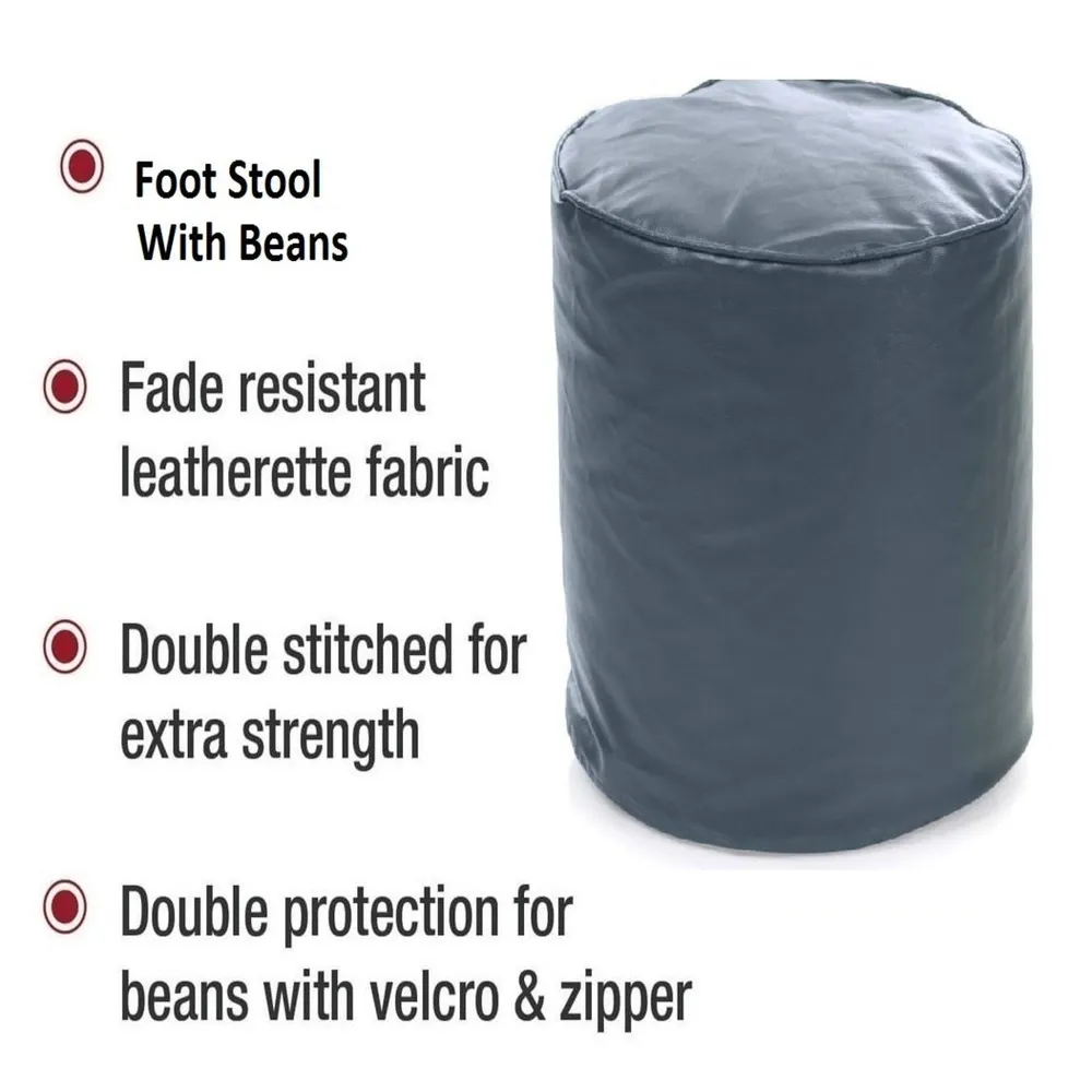 Medium Pouffe Plush Grey Bean Bag Cover