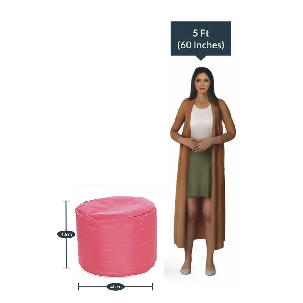 Medium Pouffe Plush Pink Bean Bag Cover