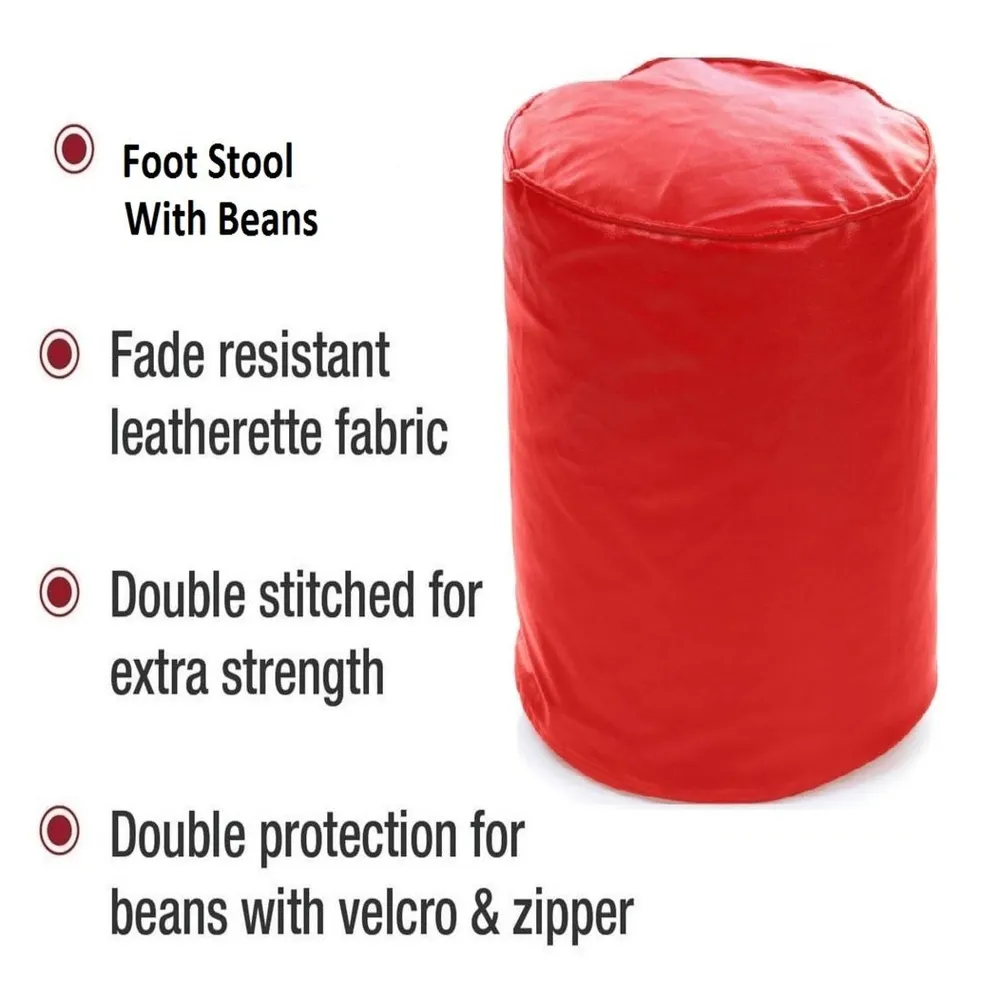Medium Pouffe Plush Red Bean Bag Cover