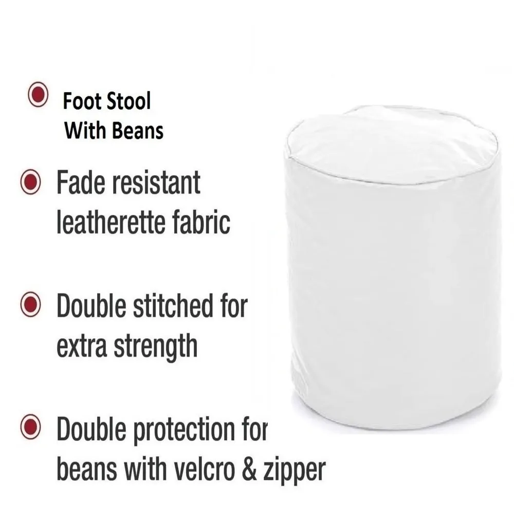 Medium Pouffe Plush White Bean Bag Cover