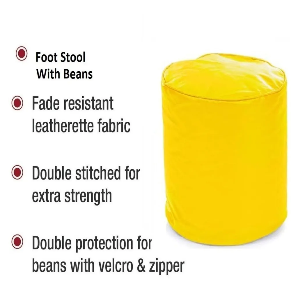 Medium Pouffe Plush Yellow Bean Bag Cover