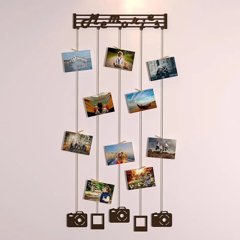 Memories Wood Photo Frame With Clips