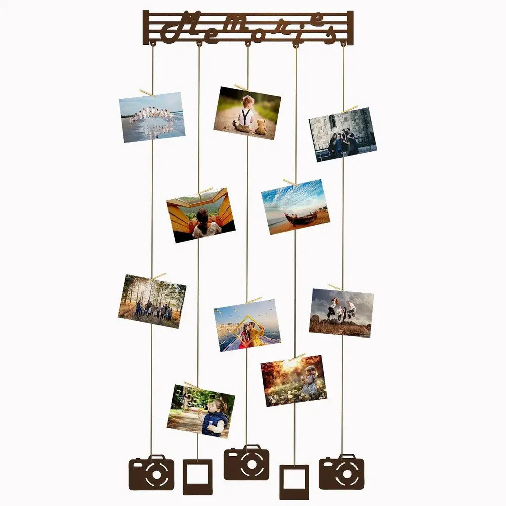 Memories Wood Photo Frame With Clips