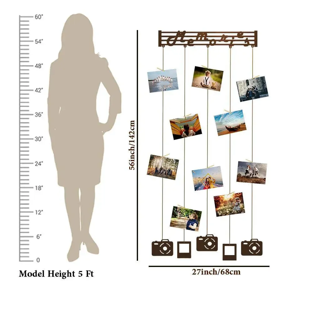 Memories Wood Photo Frame With Clips