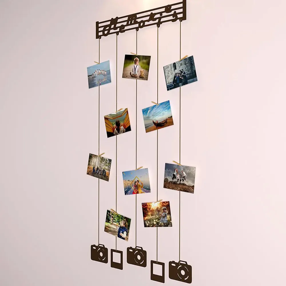 Memories Wood Photo Frame With Clips