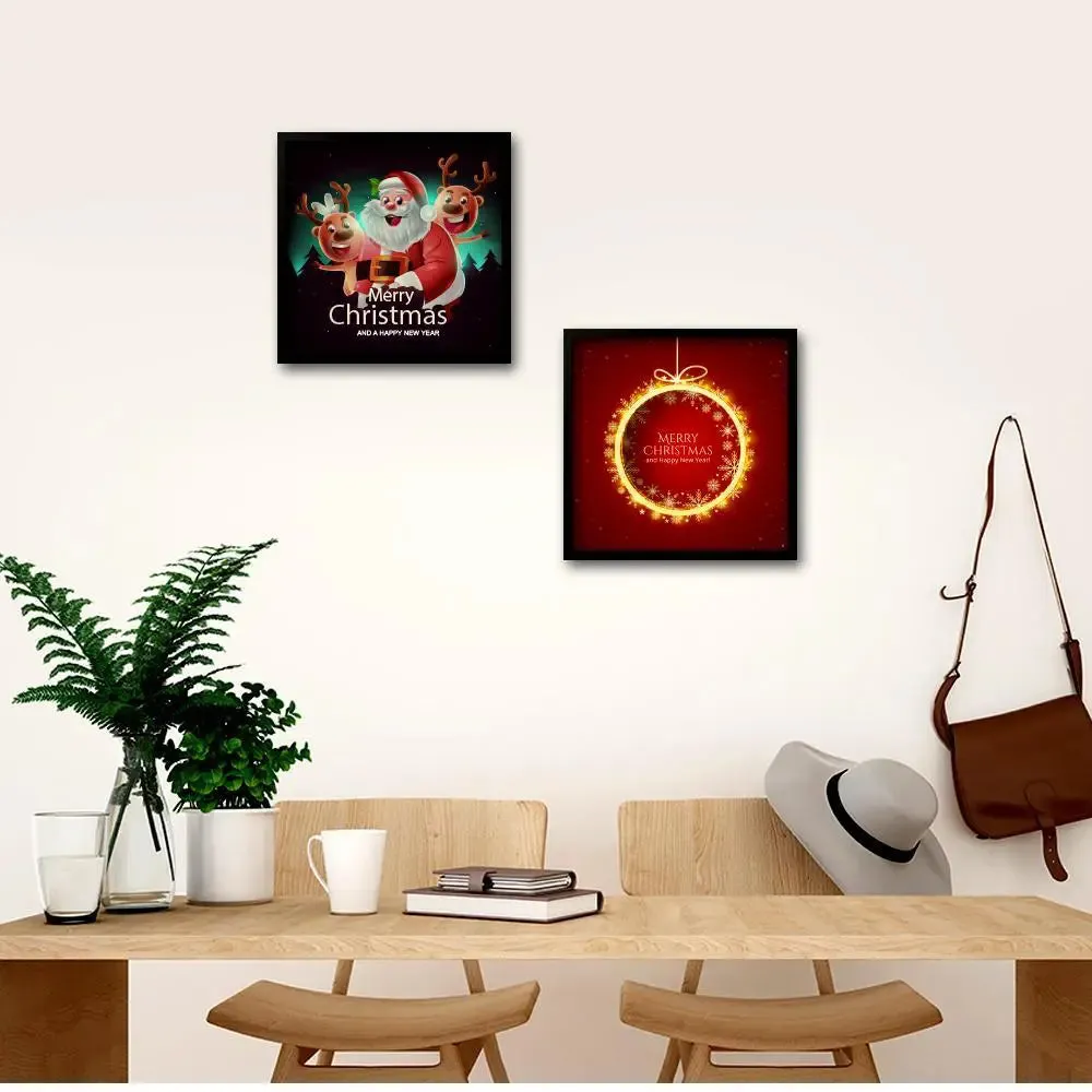 Merry Christmas   Set of 2 / Break Resistant Clear Acrylic Glass / 61 cm x 30 cm