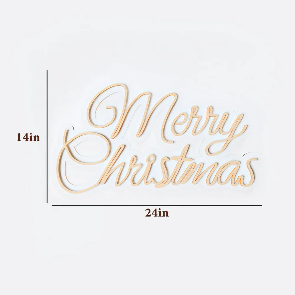 Merry Christmas Text LED Neon Light (Available in Multiple Colors) Red