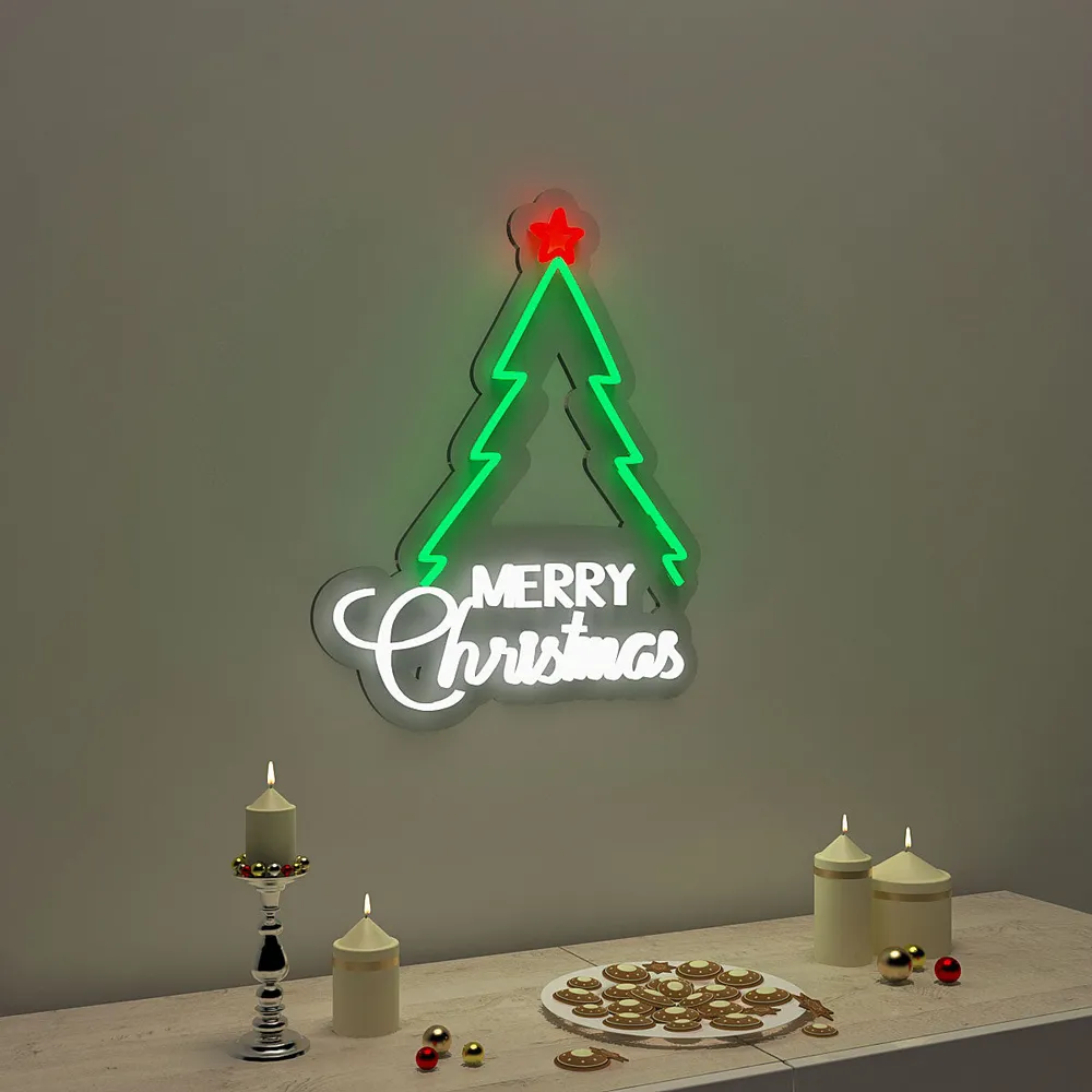 Merry Christmas Tree LED Neon Light