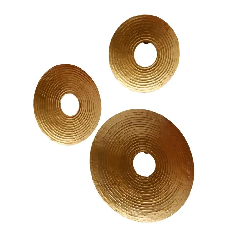 Mesmerising Gold Round Ring Metal Wall Decor - Set of 3