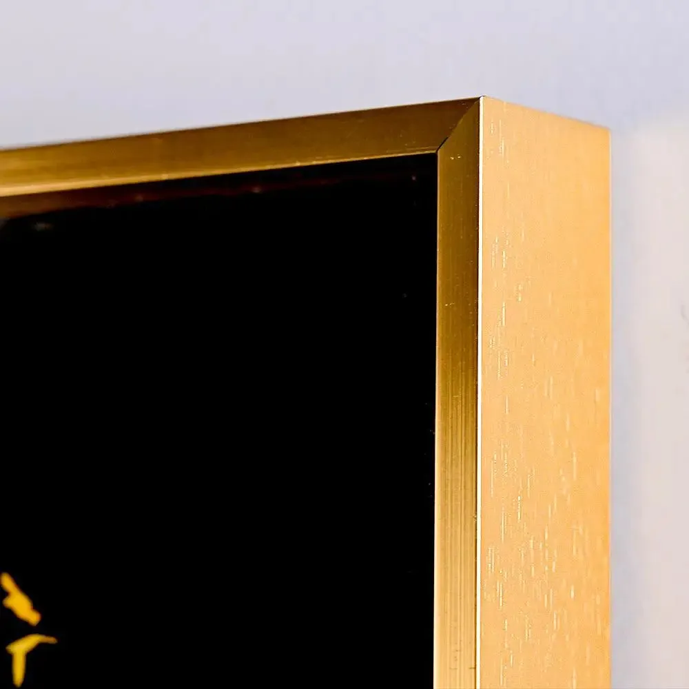 Mesmerising Tree Captured at Night Crystal Glass Art Wall Painting- Golden Frame