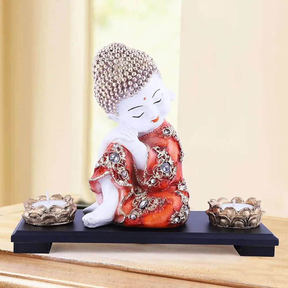 Mesmerizing Sitting Buddha Statue With Tray