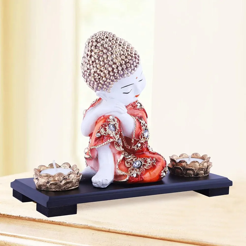 Mesmerizing Sitting Buddha Statue With Tray