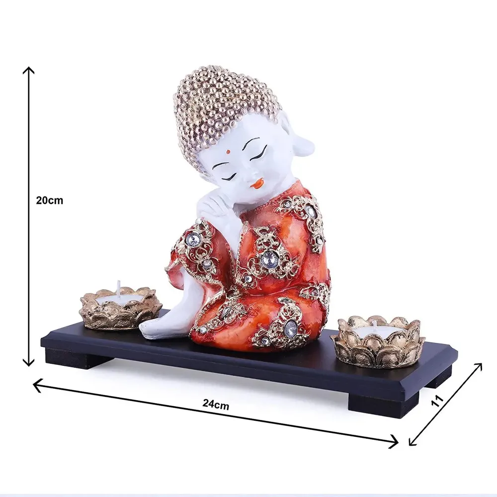 Mesmerizing Sitting Buddha Statue With Tray