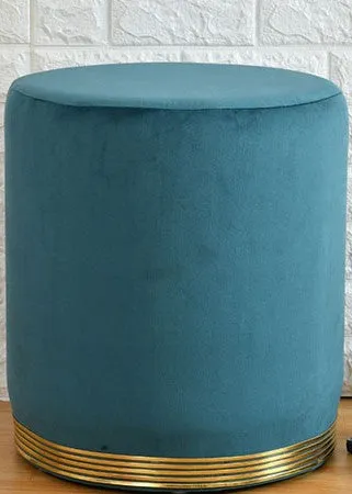 Metal Bottom Solid Pouffe Single Piece