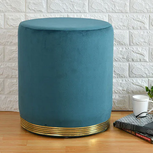 Metal Bottom Solid Pouffe Single Piece