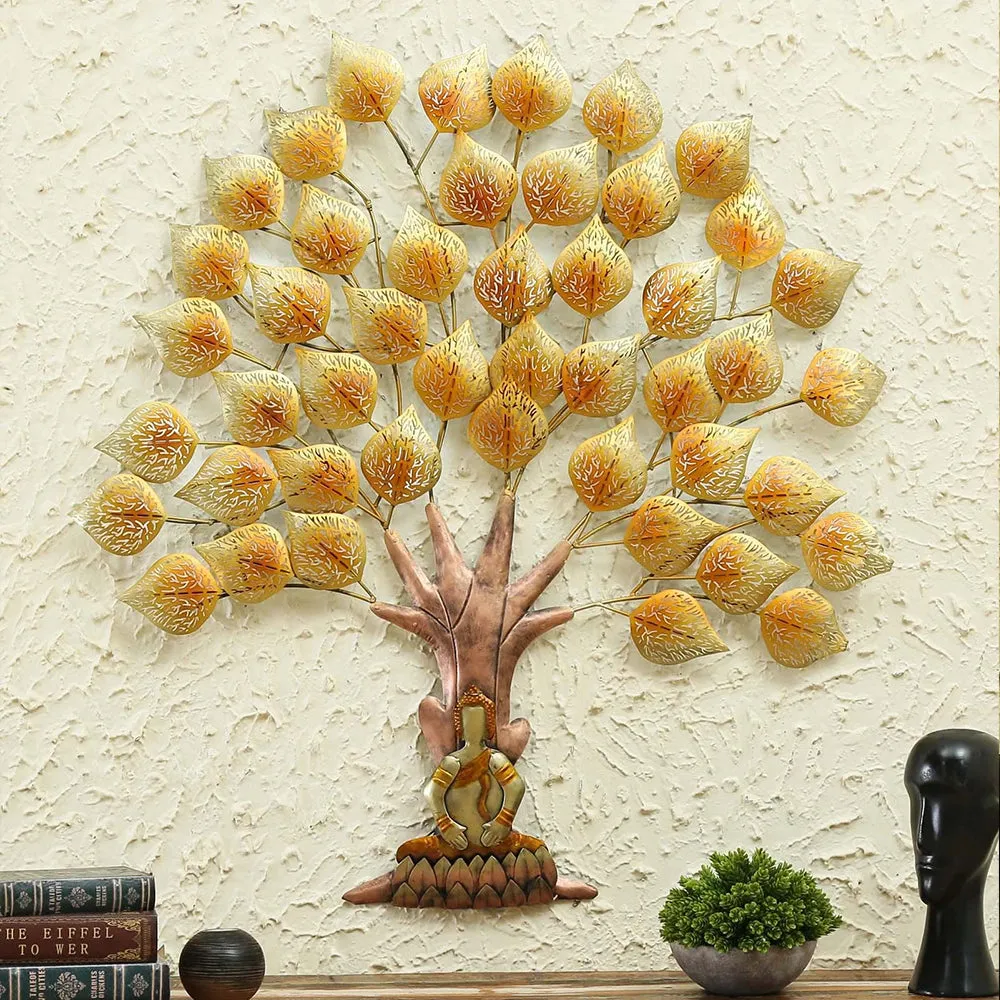 Metal Buddha Tree with LED Lights for Wall Decor