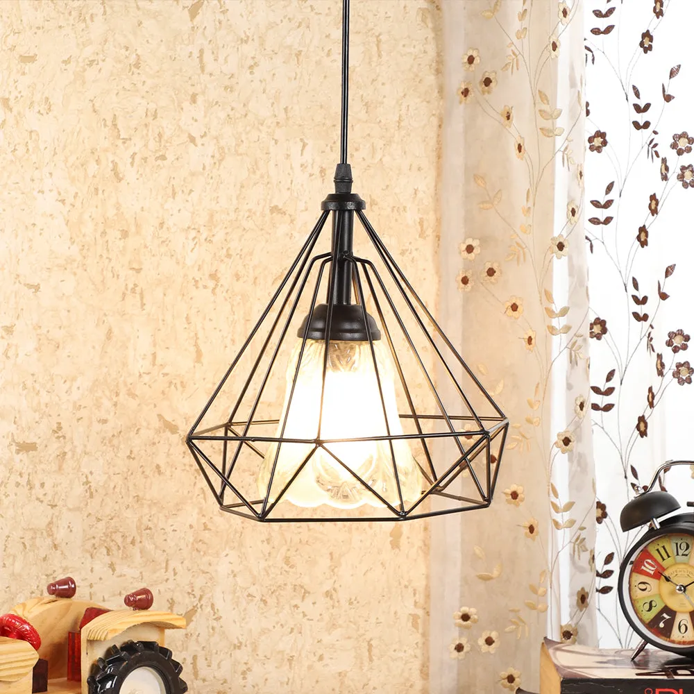 Metal Encased Carved Bell Motif Glass Single Hanging Light Single Piece