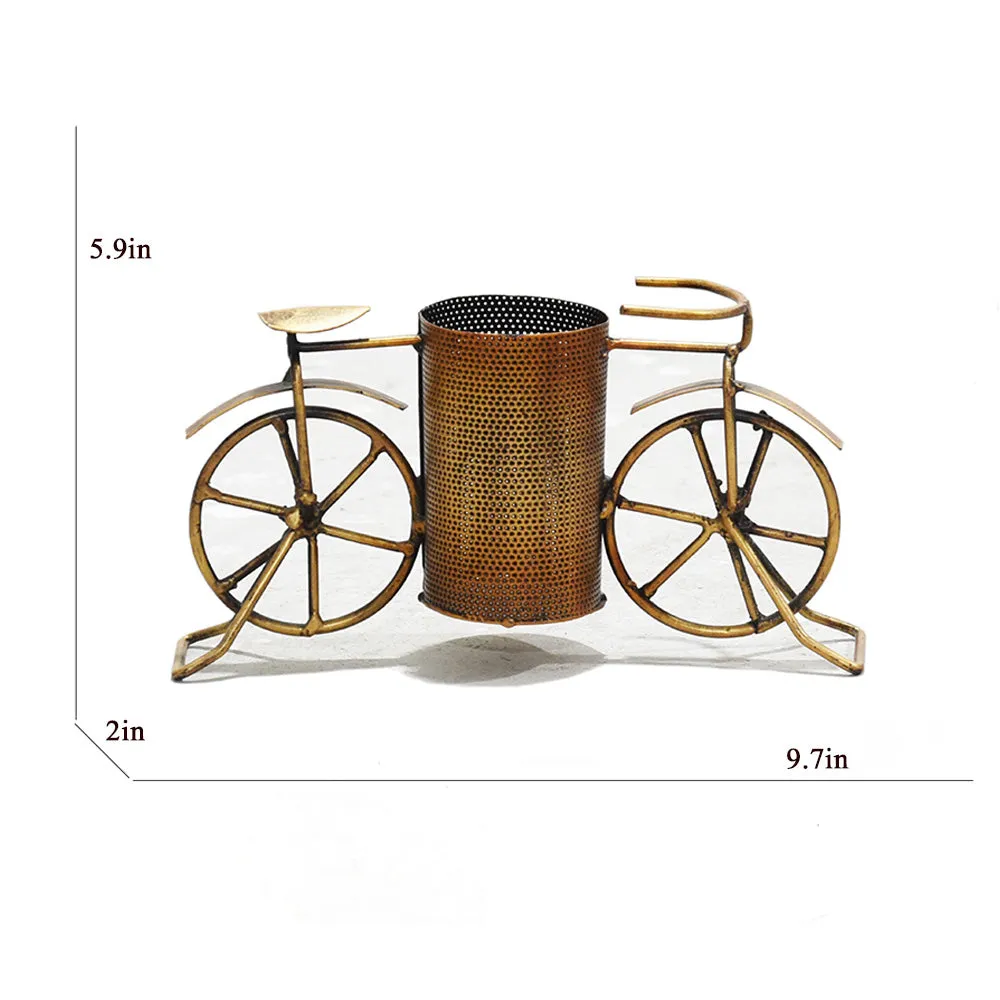 Metallic Bicycle-Shaped Pen Holder / Table Accent Single Piece