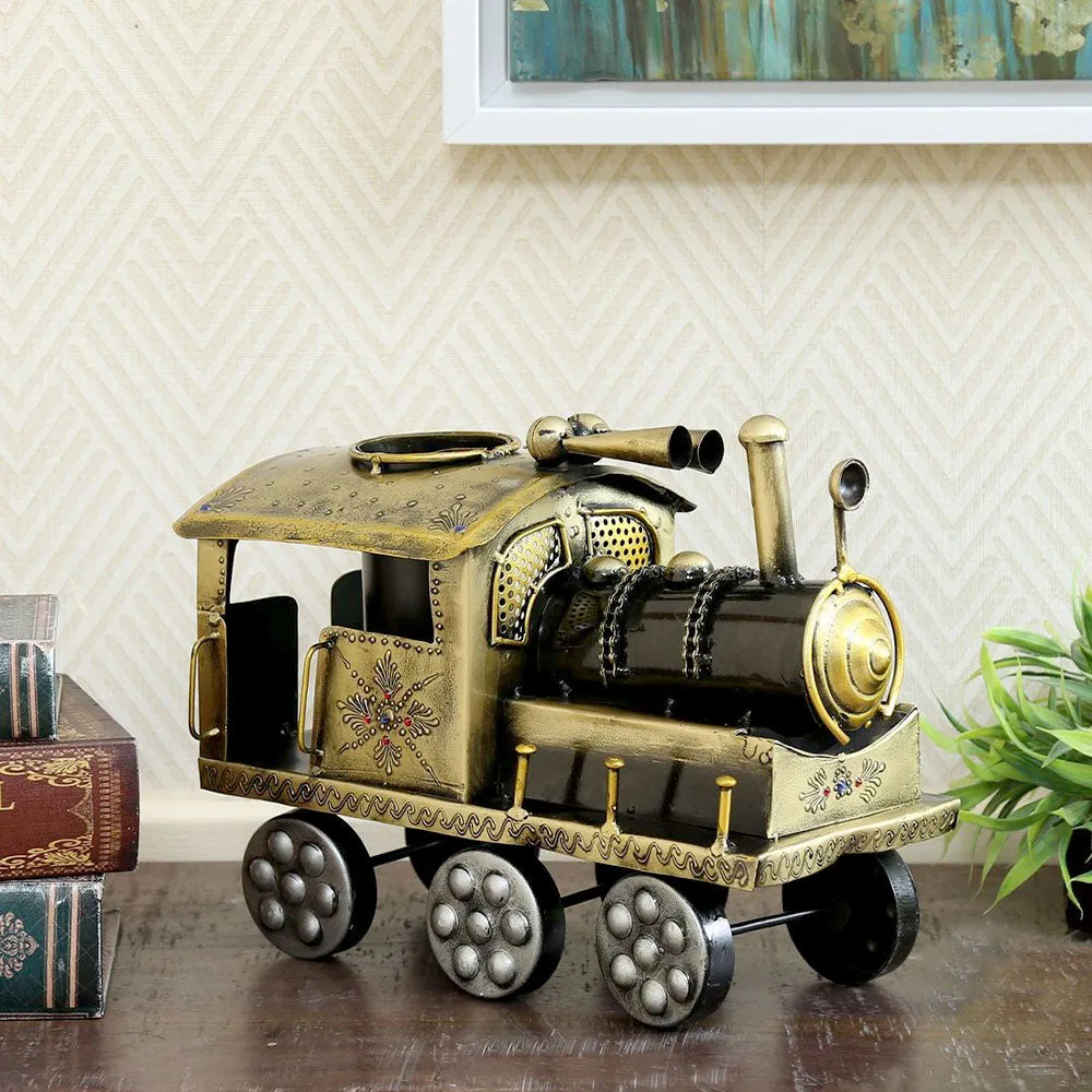 Metallic Big Engine Artistic Pen Stand Single Piece