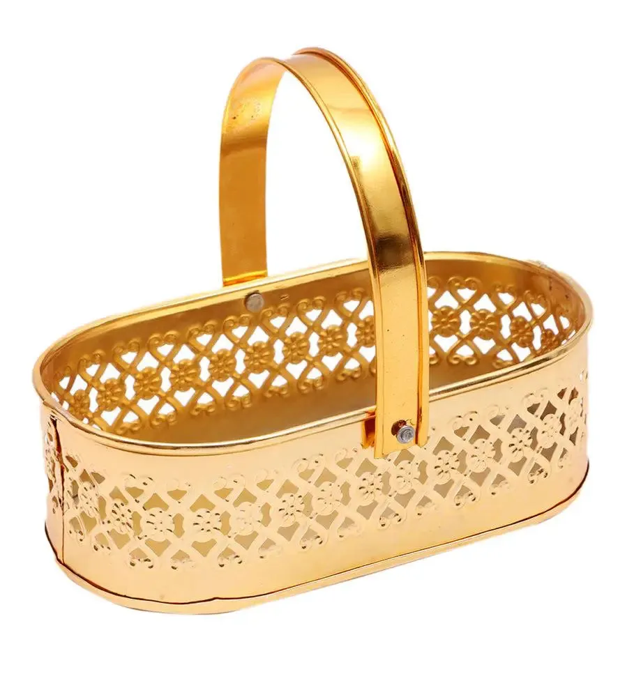 Metallic Bucket with Designer Jars For Gifting Purposes